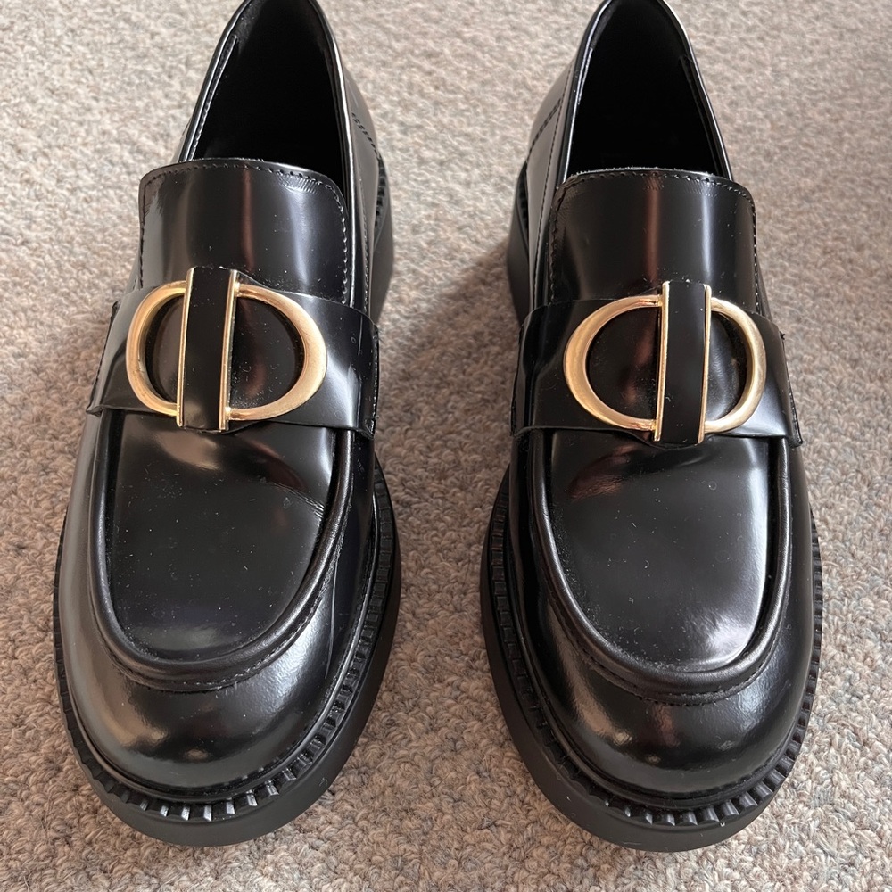 Stylish Chunky Sole Black Loafers